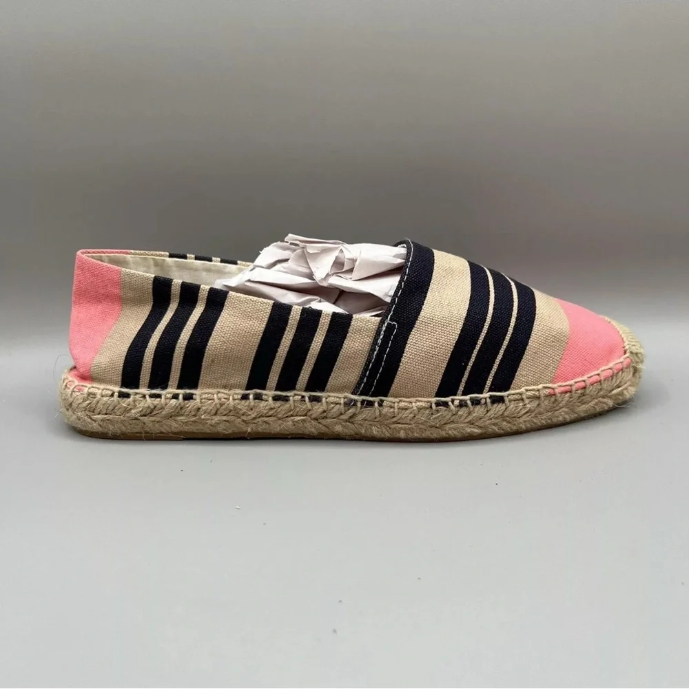 Sam Edelman Verona Espadrille Slip On Women’s 7.5M Navy Pink Striped Boho Canvas